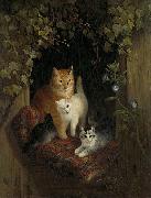 Henriette Ronner-Knip Cat with Kittens oil painting